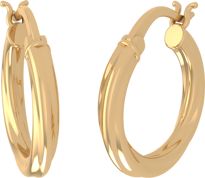 Gold Diamond Hoop Earrings 02 1, Rikhava Diamonds