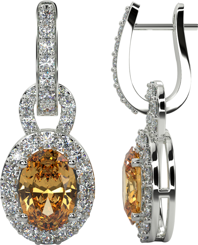Gold Diamond Hoop Earrings, Rikhava Diamonds