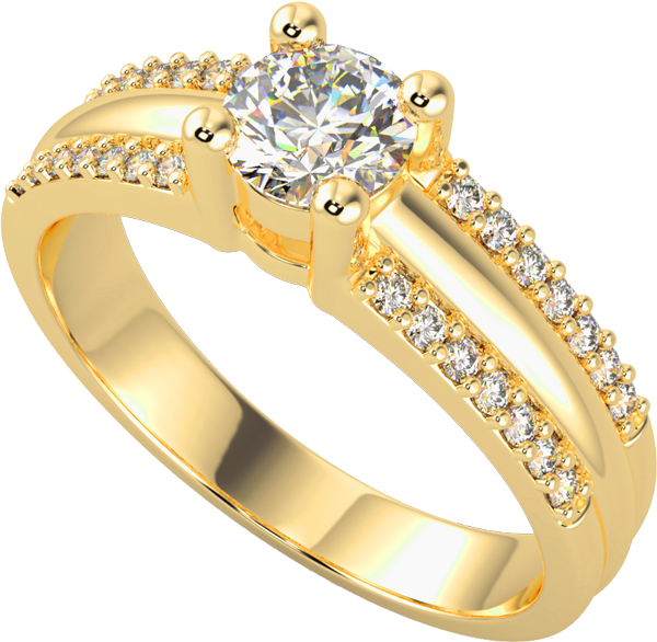 Gold Diamond Ring For Women Image 02, Rikhava Diamonds
