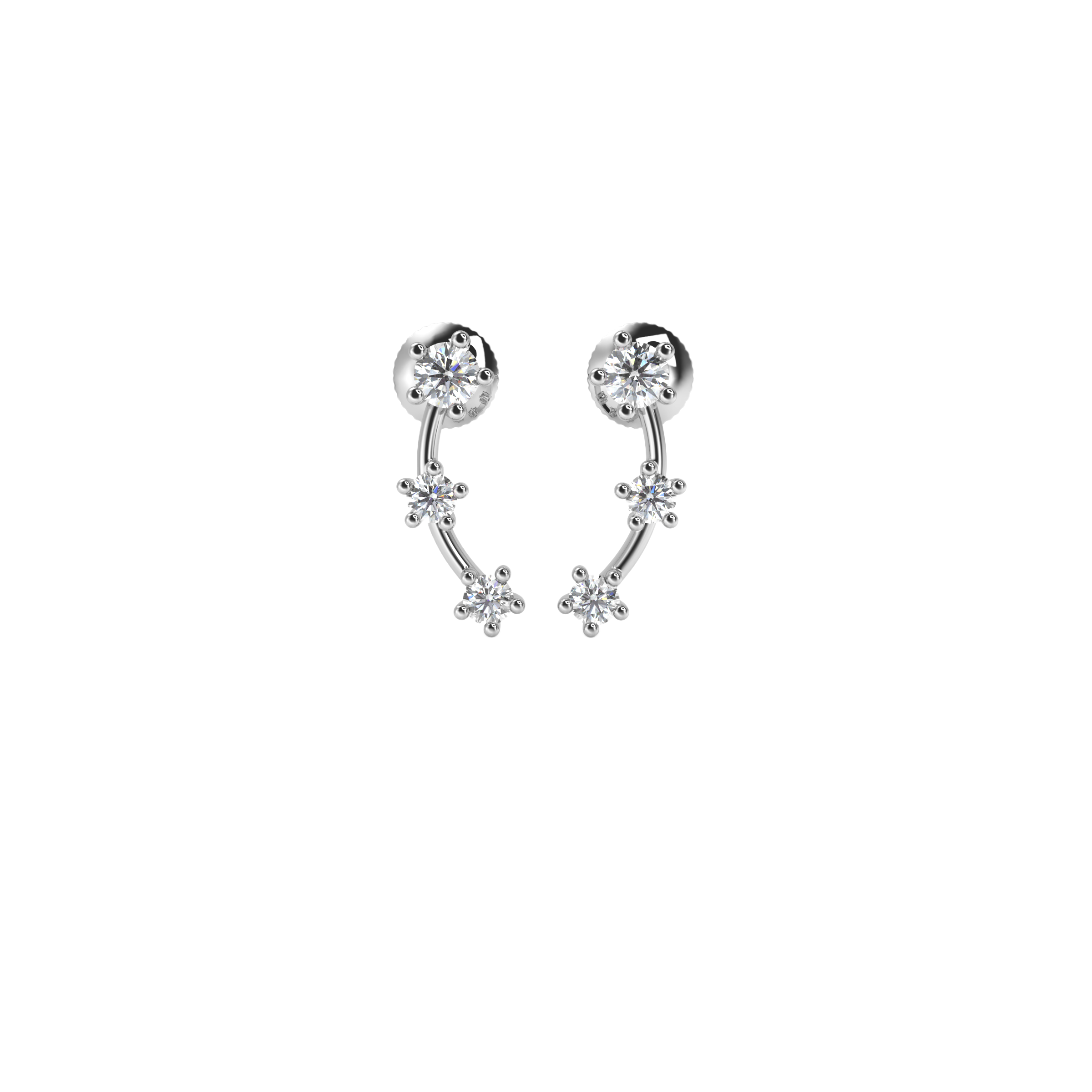 White Gold Diamond Earrings, Rikhava Diamonds