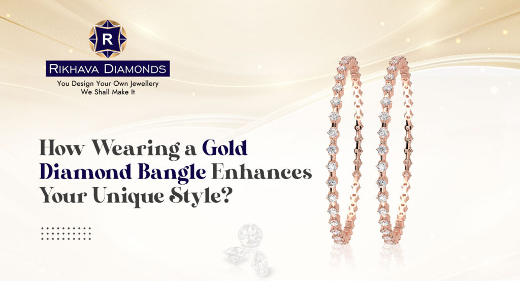 Gold Diamond Bangle , Rikhava Diamonds